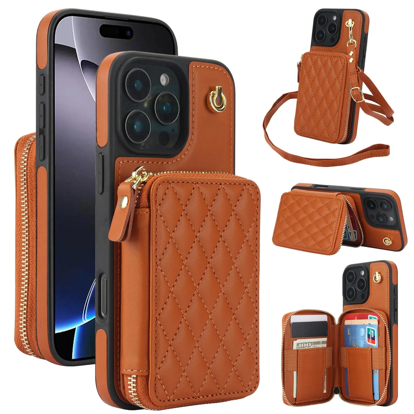Crossbody Wallet Phone Case for iPhone