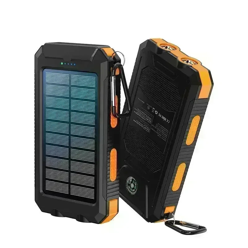 Outdoor Power Non Stop 10000mAh Solar Power Bank . QC3.0 Fast Charging Portable Charger