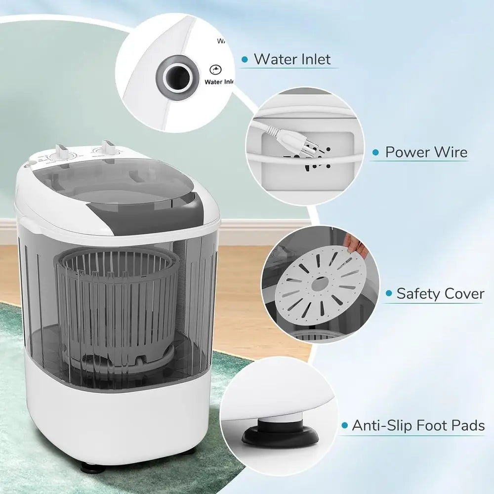 15L Rechargeable Cordless Mini Washing Machine.  Portable Compact Washer