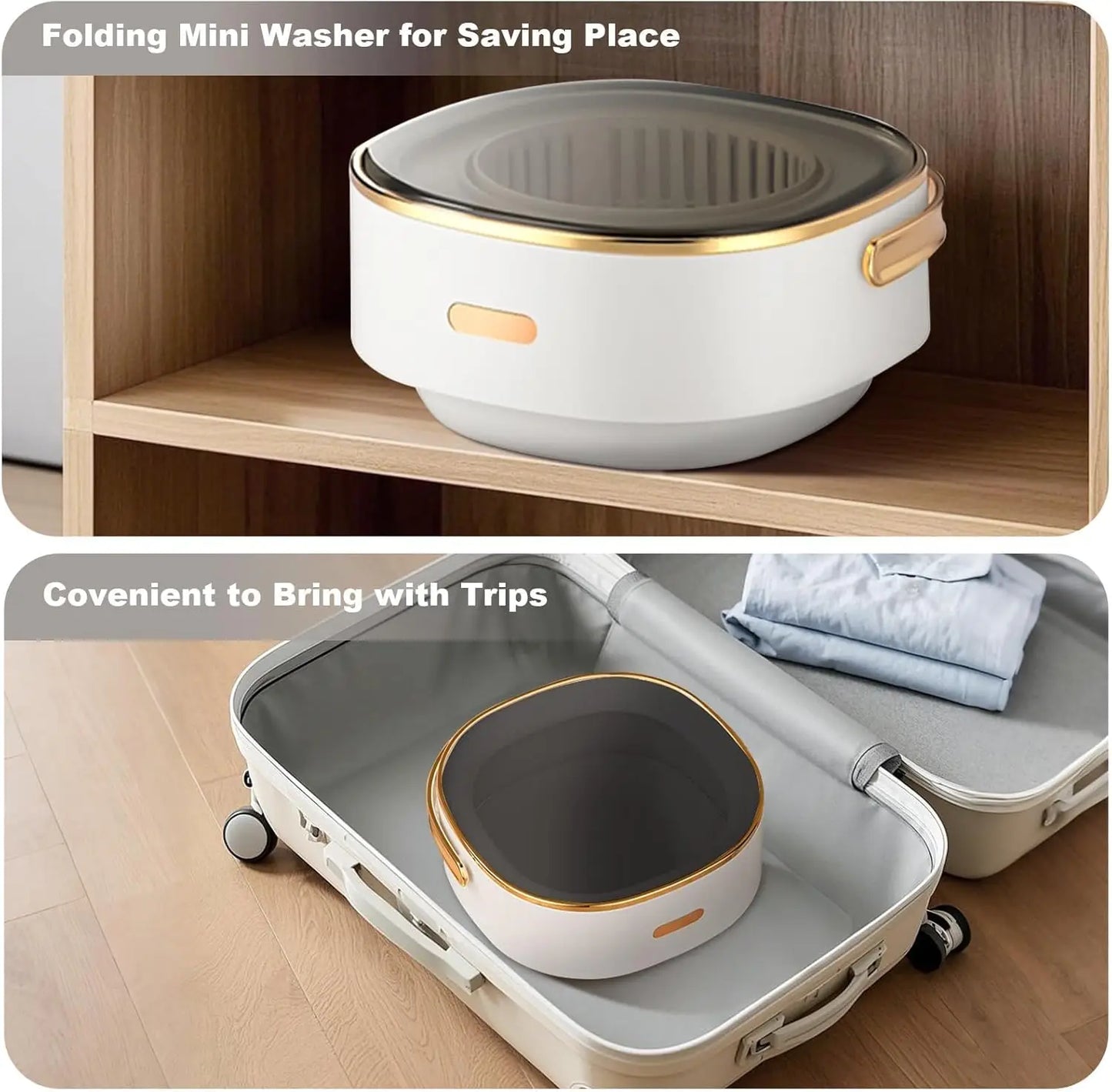 13L Foldable Portable Washing Machine.Mini Washer for Socks, Underwear & Small Laundry