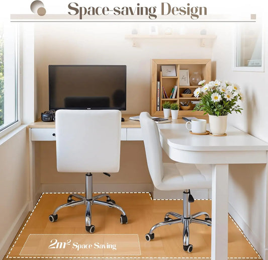 Modern Adjustable PU Leather Office Chair with Swivel Base & Arm Support