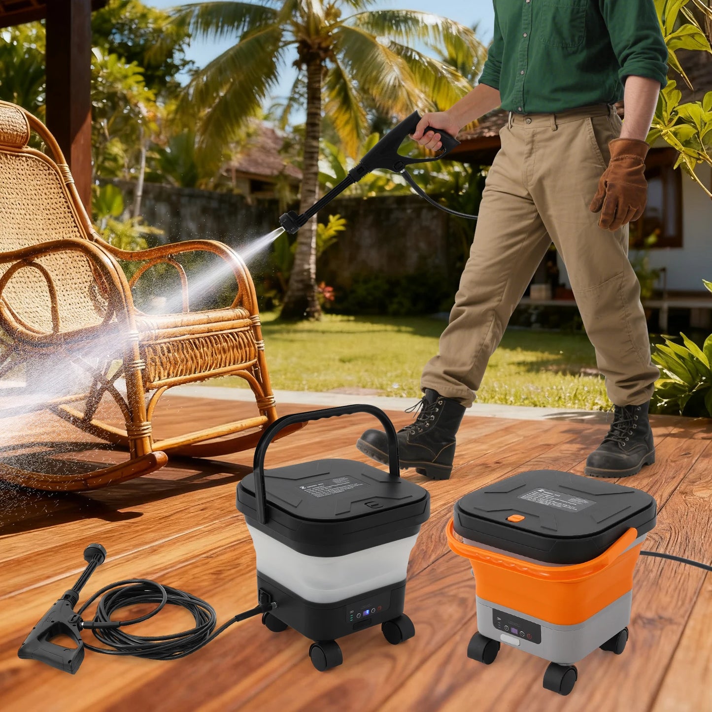Cordless Portable Pressure Washer 23Bar Rechargeable High Pressure Cleaner for Cars, Patios & Outdoor Cleaning  Product Description