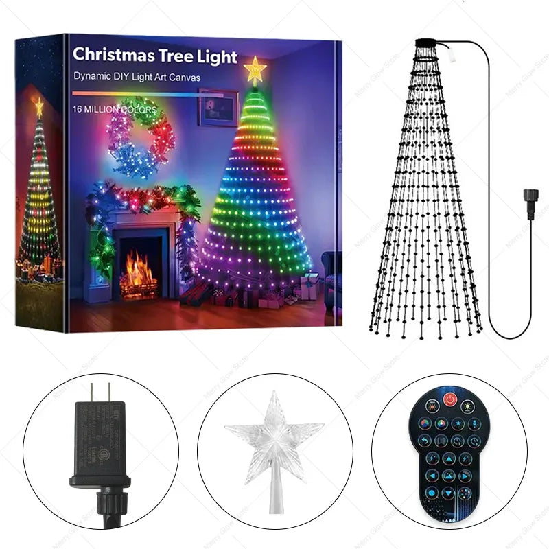 1.8/2.1M Smart RGB Fairy String Light Christmas Tree Light Bluetooth APP Control For Xmas tree Garland Decoration Festive Light