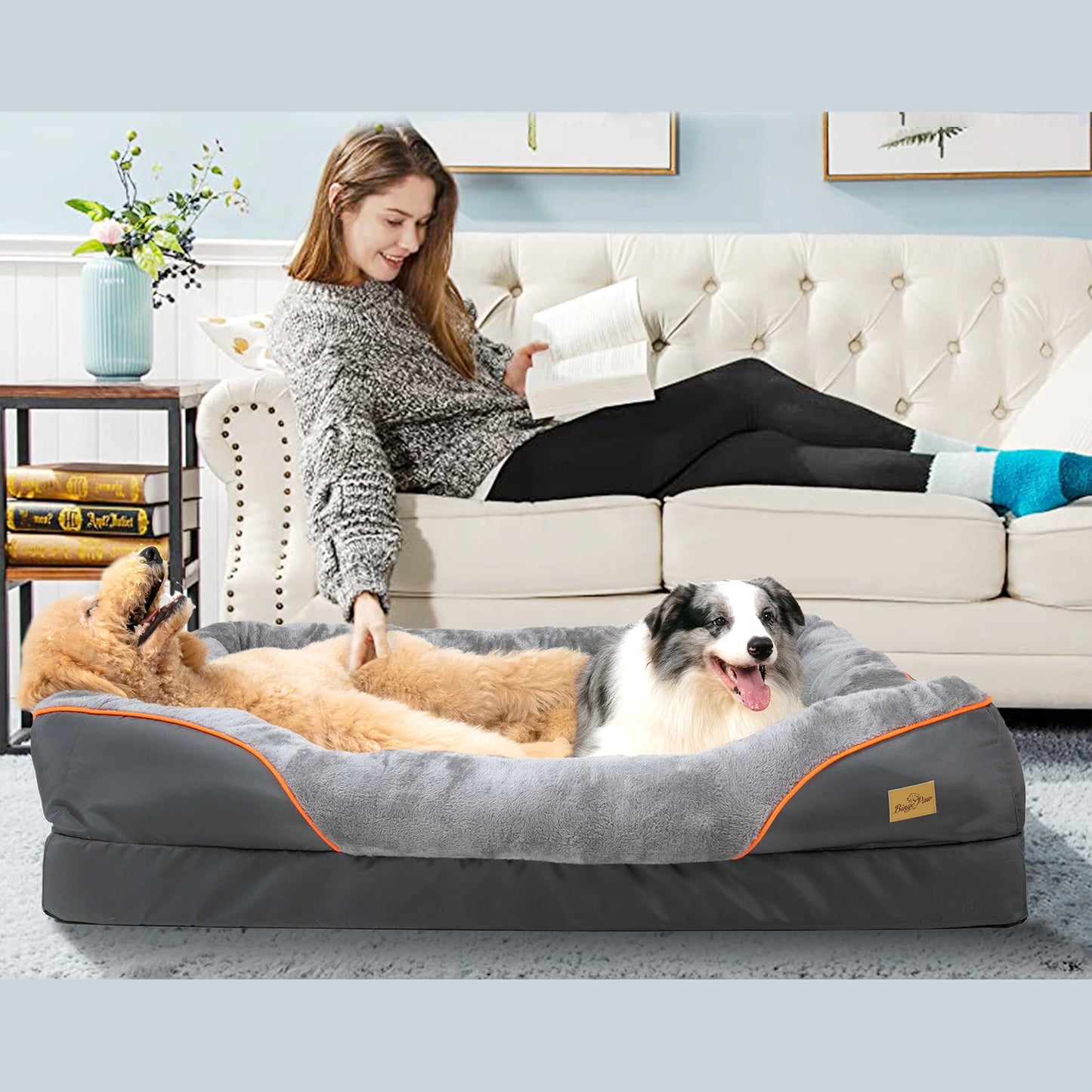 Large Orthopedic Dog Bed with Removable Washable Cover