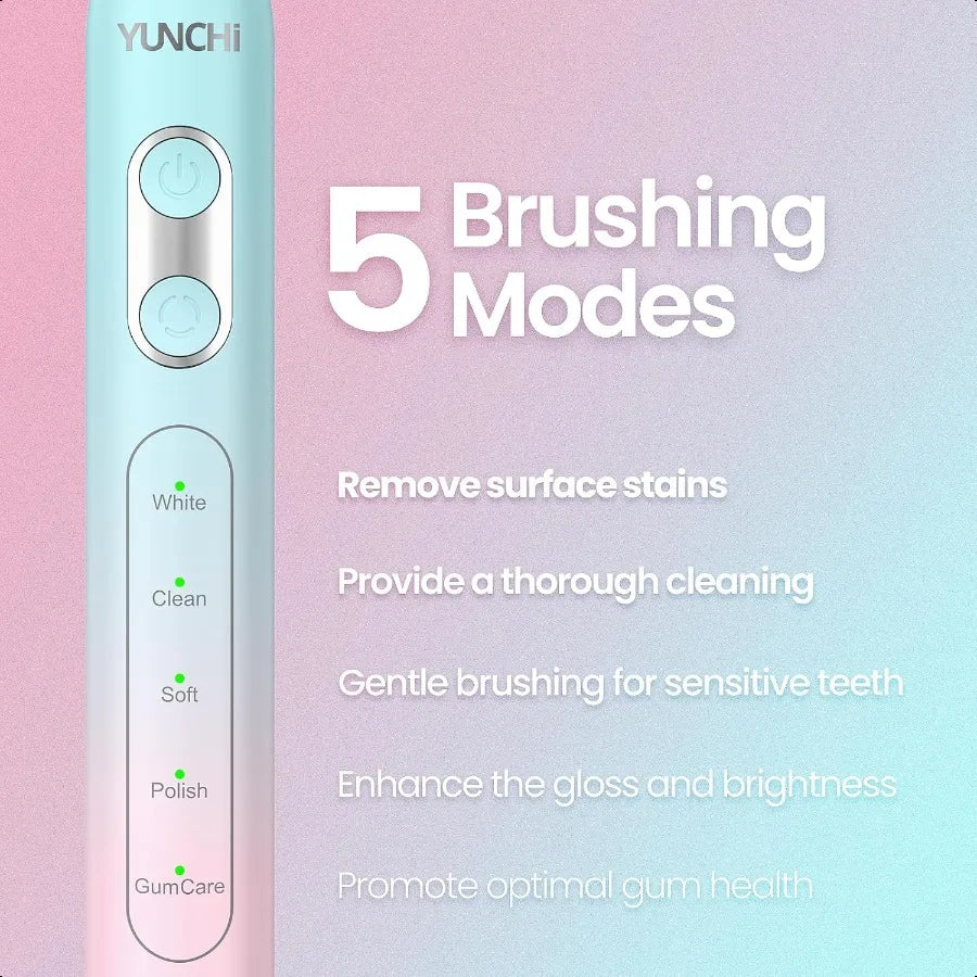 Electric Toothbrush for Adults and 8 Brush Heads5 Modes55 Days Rechargeable Battery Life44000 VPM Motor2 Minute Smart Timer IPX