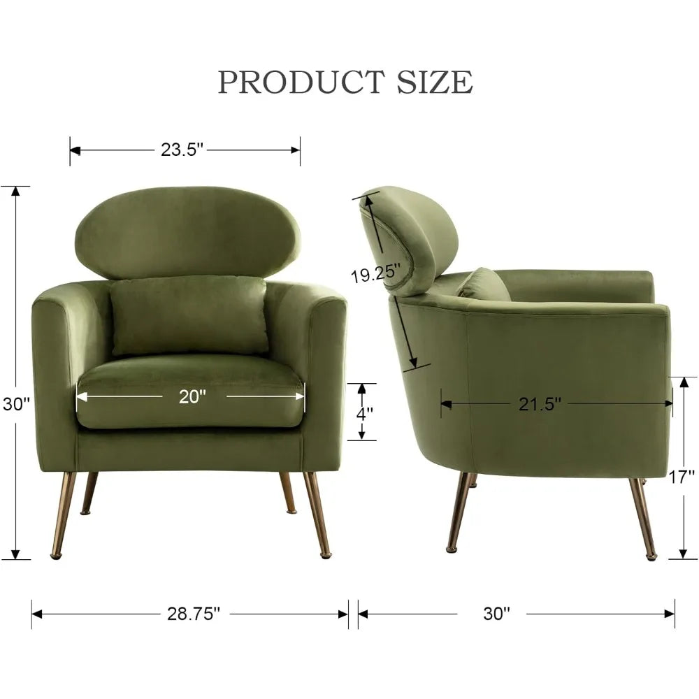 Accent Chair Set of 2 Upholstered Barrel Arm Chair for Living Room Bedroom Reception Room Office, Modern Soft Padded Single Sofa