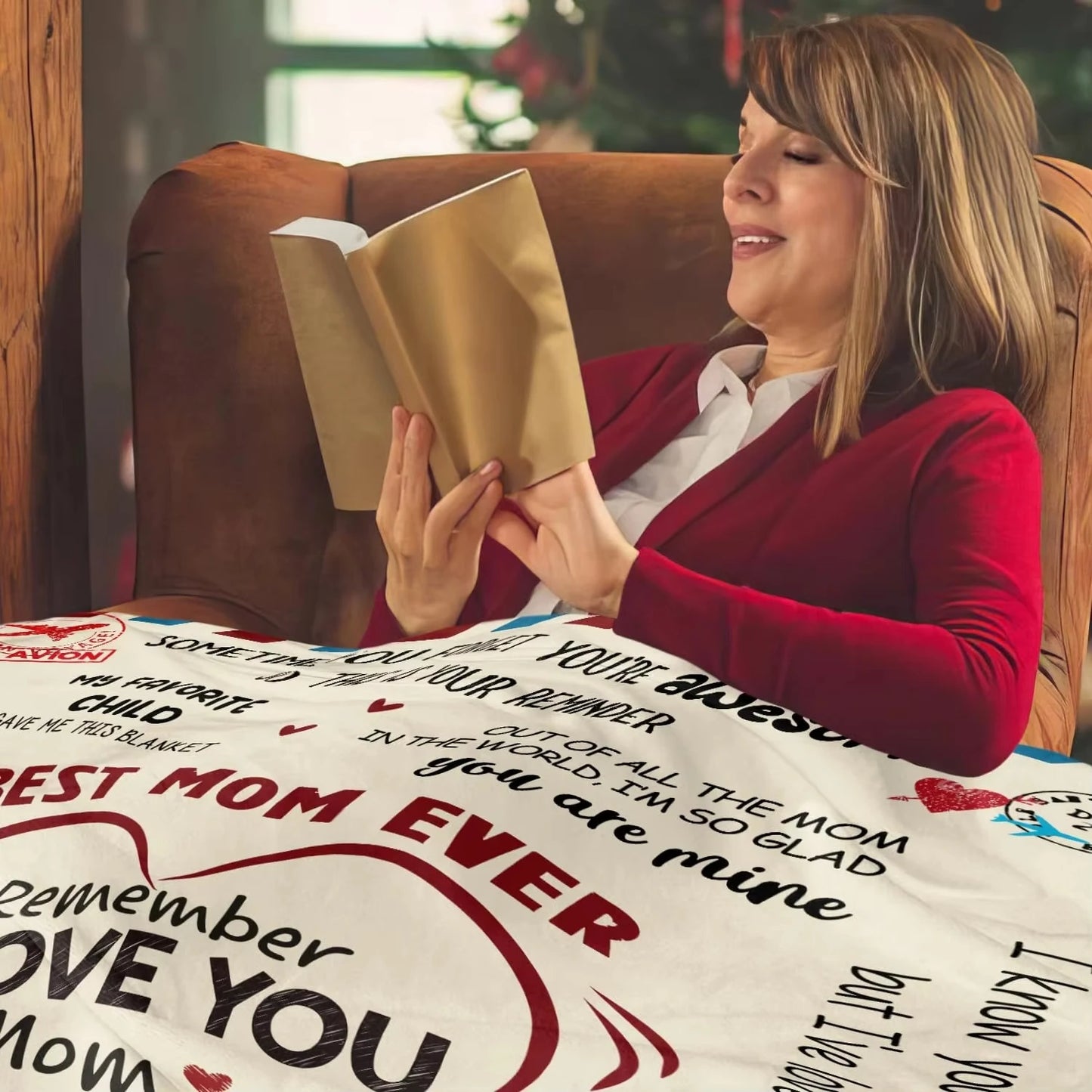Best Mom Ever Cozy Flannel Throw Blanket.  Heartfelt Gift for Mom