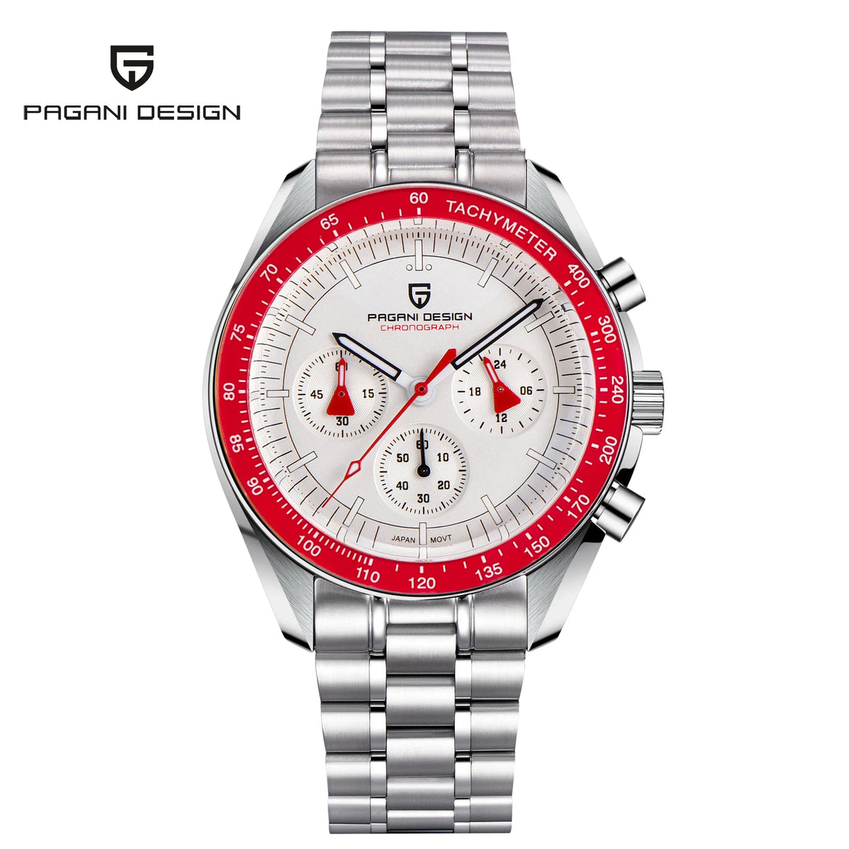 Men’s PAGANI DESIGN Watch – Stainless Steel Bracelet & Classic Round Dial