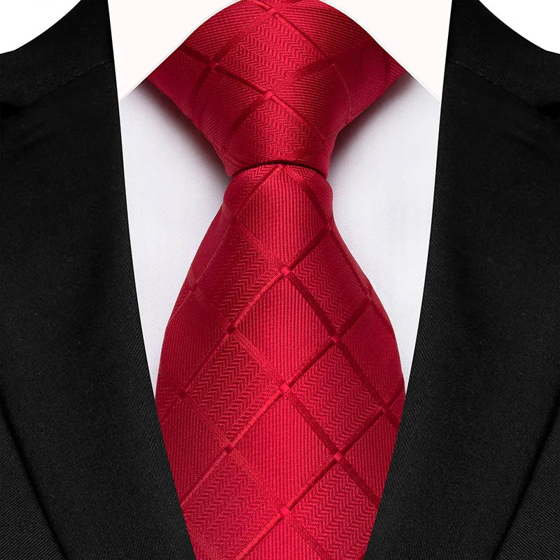 Luxury Red Paisley Men’s Tie. Classic Business and Wedding Necktie