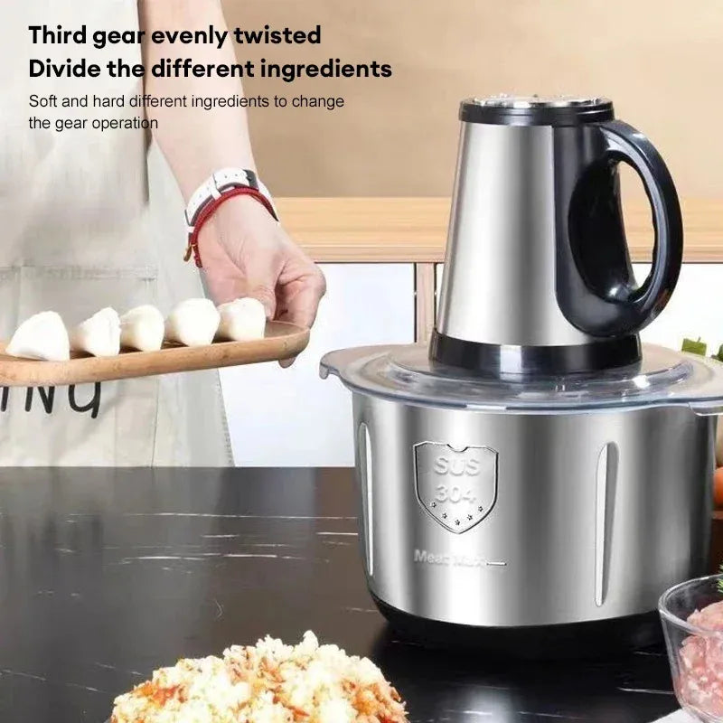 5L Electric Meat Grinders 304 Stainless Steel Food Crusher Multifunctional Vegetable Slicer Chopper Mincer Baby Food Processor