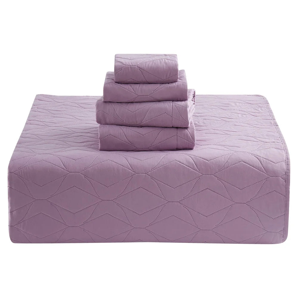 Twin Quilt Set Lightweight Microfiber Bedspread With Shams