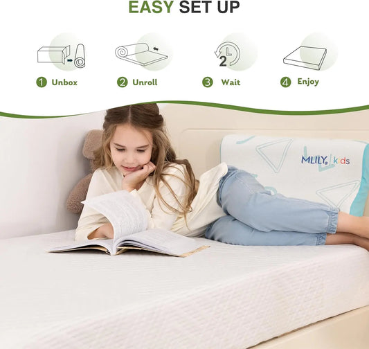 Twin Mattress in a Box 6 inch Mattresses for Kids Bed Single Size Daybed Individual Bunk Memory Foam Medium Firm