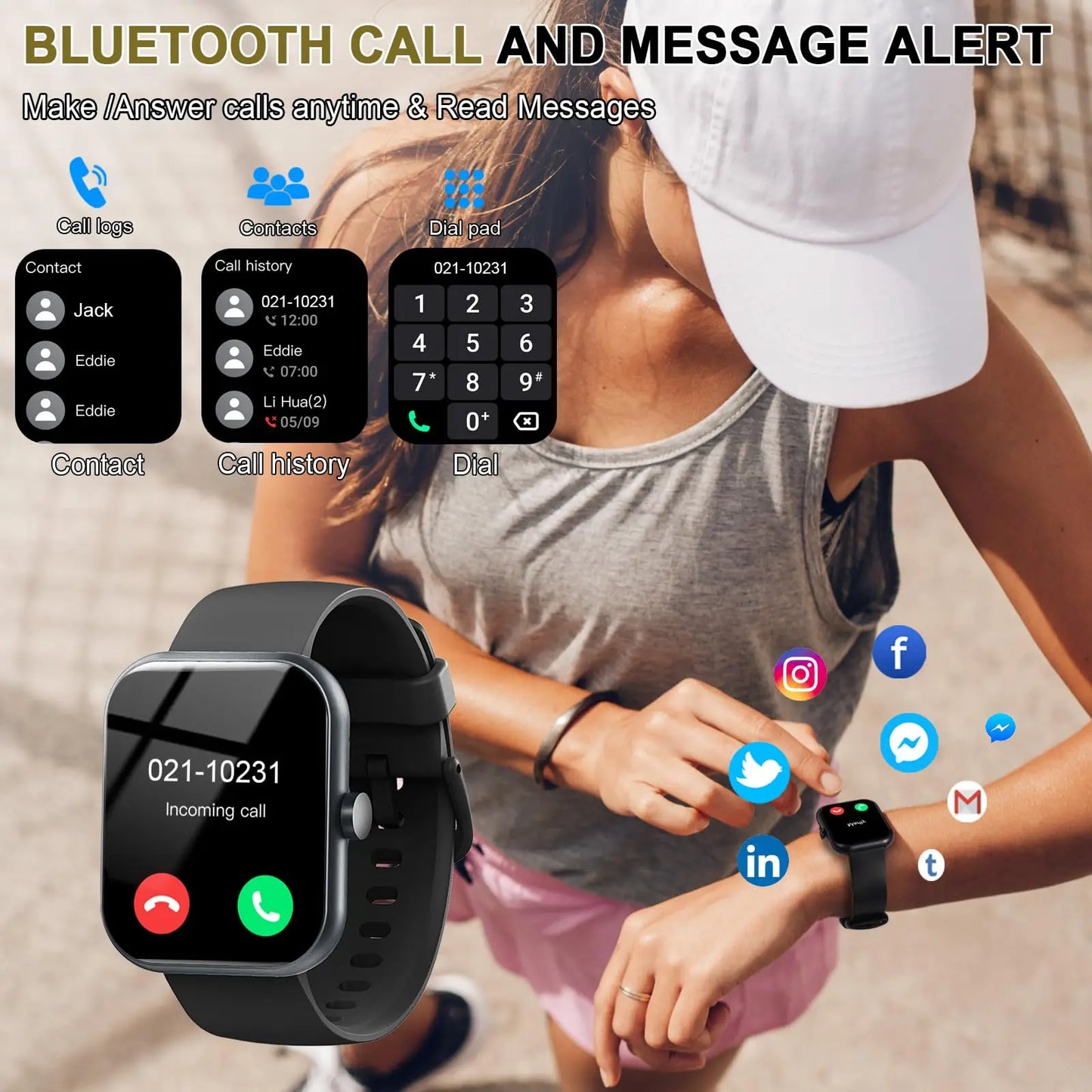 Multi-Function Smart Watch with Fitness Tracking & Bluetooth Connectivity