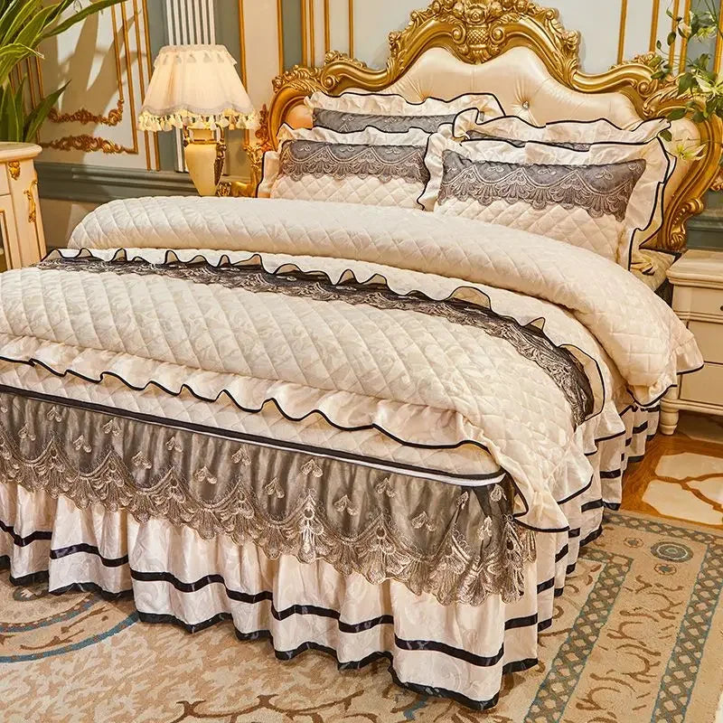 Luxury Emerald Green Quilted Bedspread Set