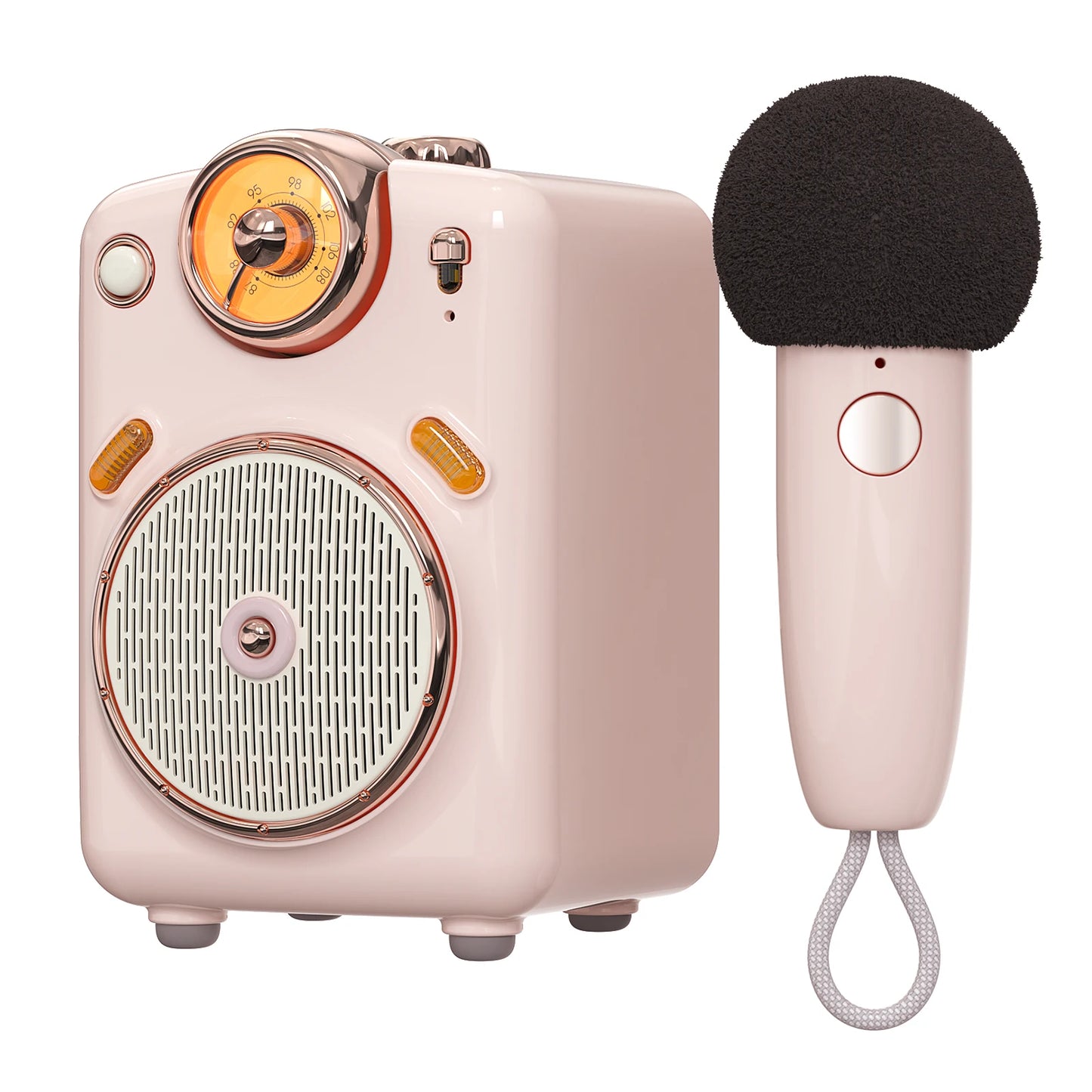 Divoom Fairy-OK Portable Bluetooth Karaoke Speaker with Wireless Microphone | Retro Mini Speaker | Rechargeable Music System