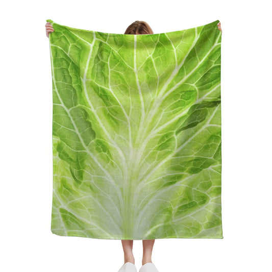 Cabbage Leaf Fleece Throw Blanket. Super Soft Lettuce Plush Blanket for Bed, Couch & Fun Home Décor