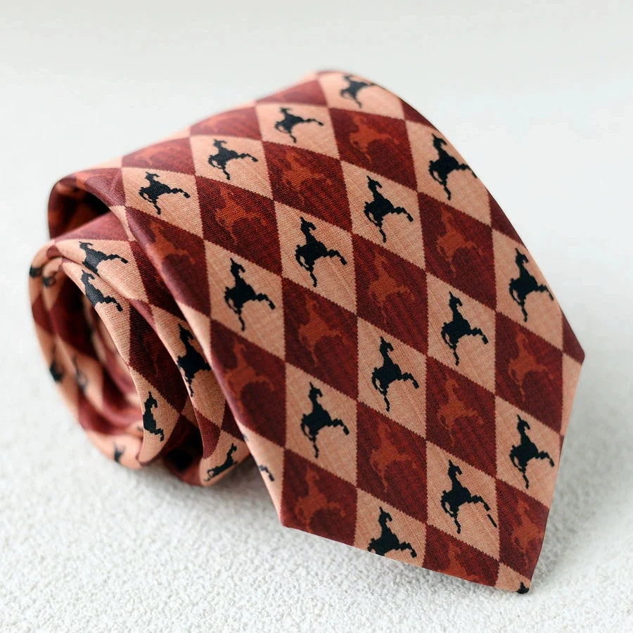8cm Width New Design Printed Neckties Retro Anchor Animal Green Brown Neck Ties For Men Daily Wear Shirt Tuxedo Accessories Gift