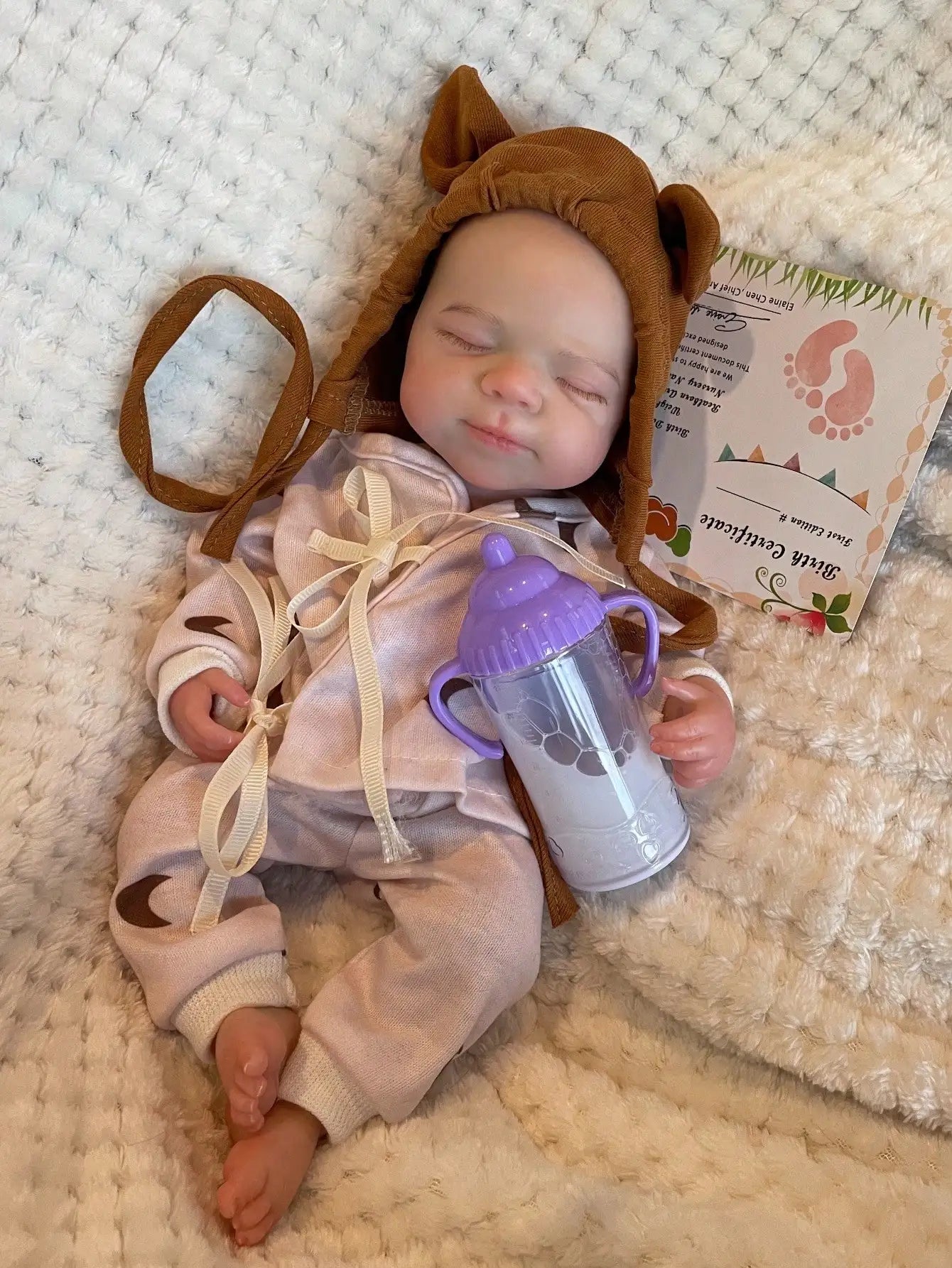 Saskia 13-Inch Silicone Pascale Reborn Doll: A Lifelike Handmade Baby Girl with Openable Mouth, Realistic Painted Veins Doll