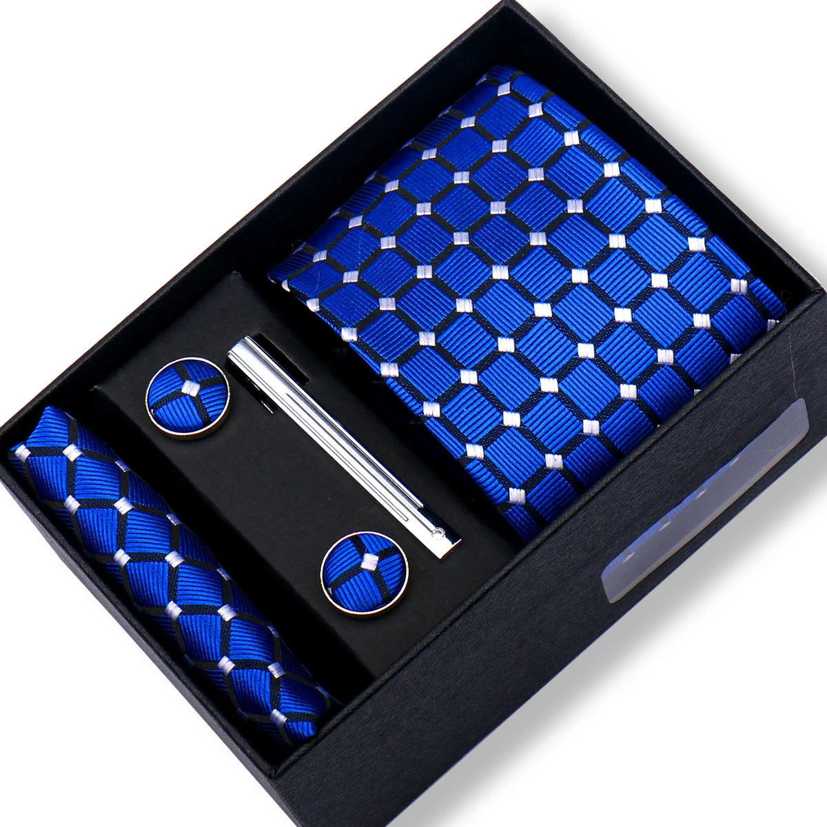Tie Men With Box Top Quality Business Ties Hanky Cufflink Set Clips Green Necktie Corbatas For Men Wedding In Gift Box Gravatas