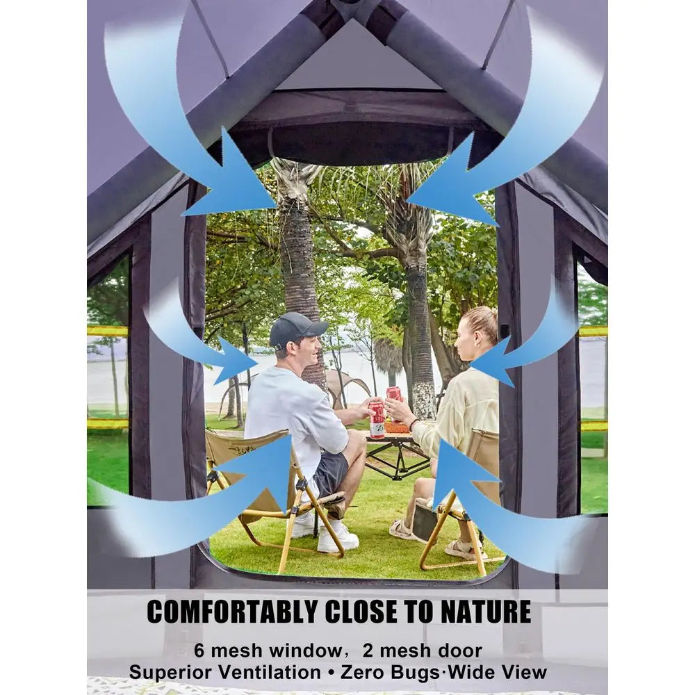 Inflatable Glamping Tent with Hand Pump – Waterproof Luxury Camping Shelter