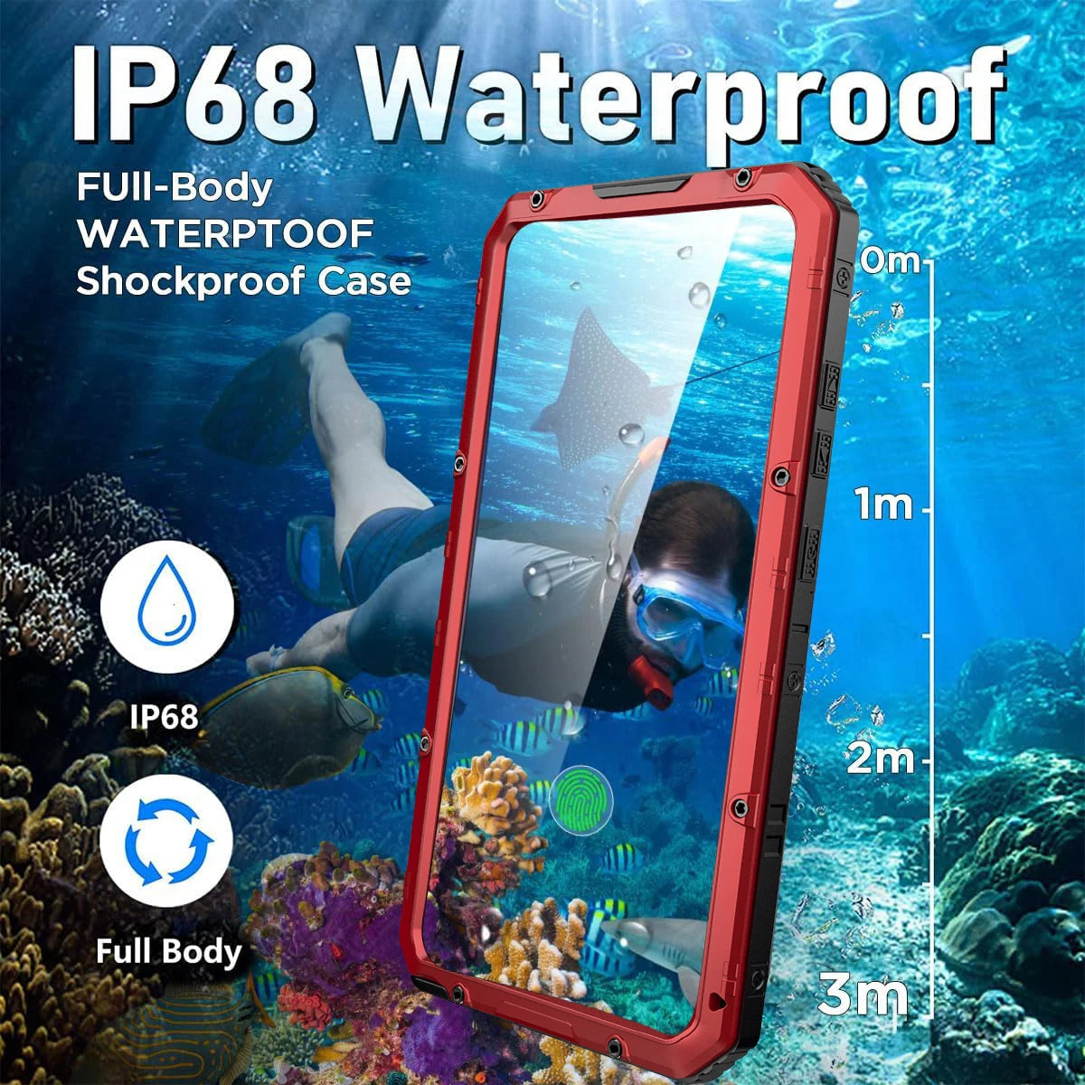 IP68 Waterproof Heavy Duty Metal Phone Case for Samsung Galaxy S24 S23 S22 Ultra Plus