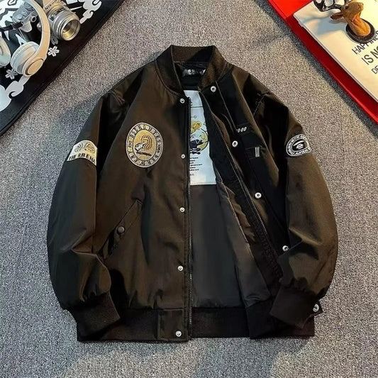 Pilot jacket, men's spring and autumn coat, men's American baseball jacket, functional style, ins trendy clothing, autumn wear