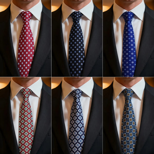 Luxury Men’s Silk Geometric Necktie for Business, Weddings & Formal Events