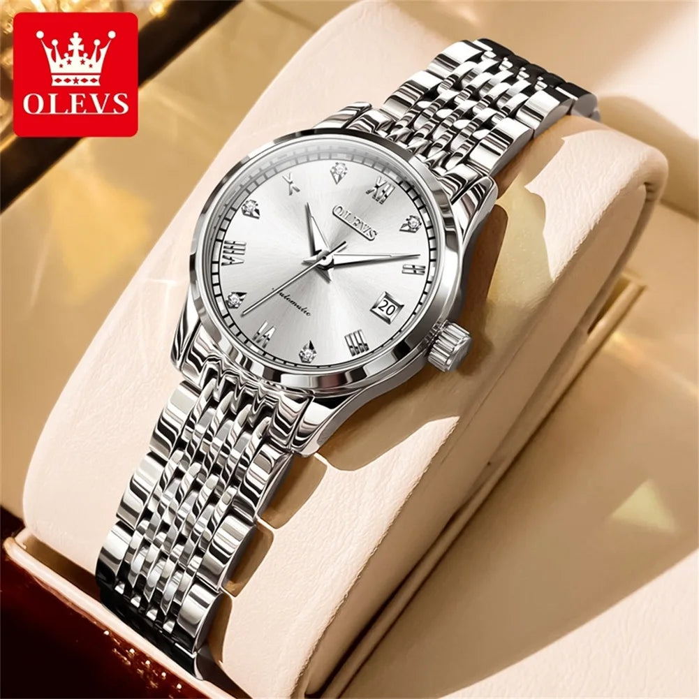 Women’s Luxury Stainless Steel Watch – Elegant Fashion Timepiece.
