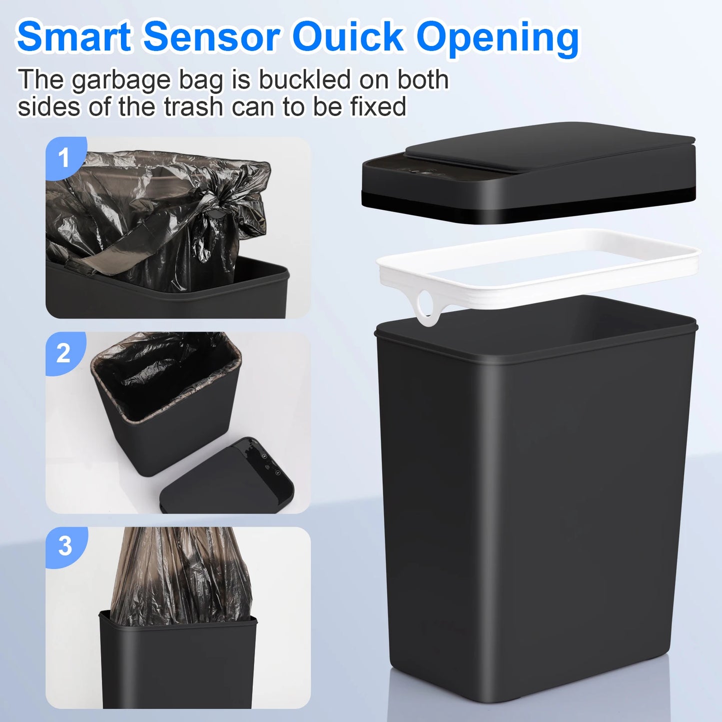 2 Pack Touchless Smart Trash Cans