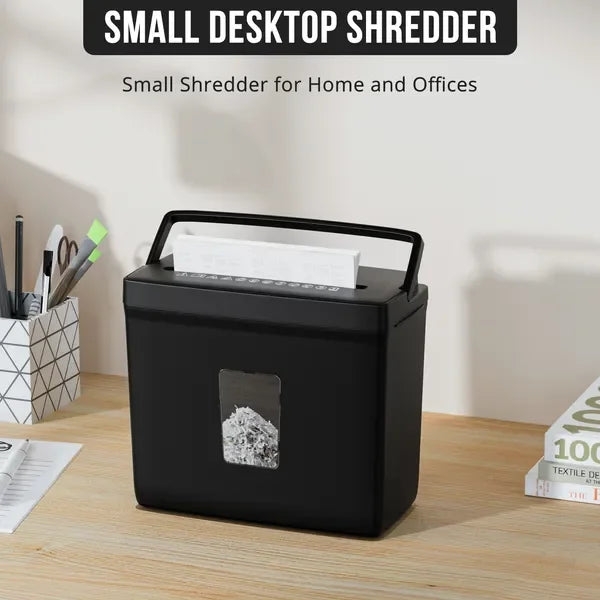 Compact P-4 Cross-Cut Paper Shredder . Small Home Office Security Shredder