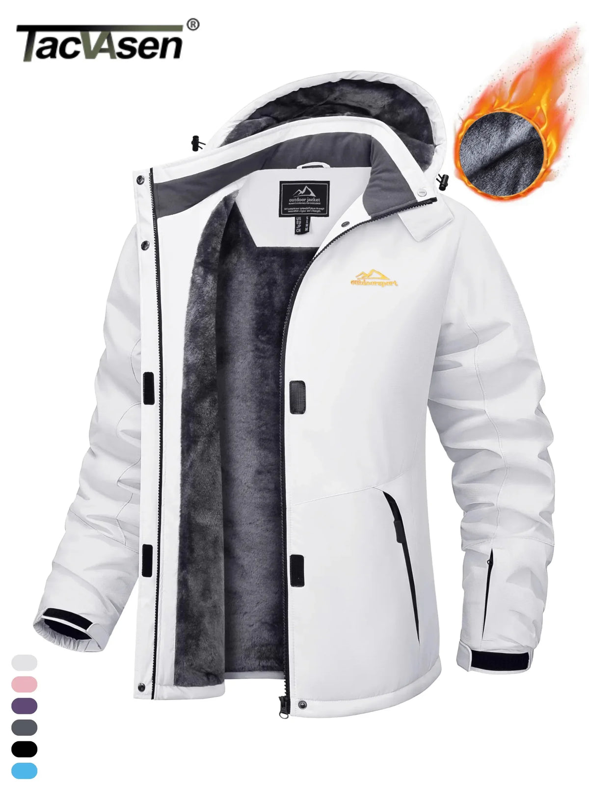 Women's Fleece Lined Hooded Winter Parka Jacket Warm Water-Resistant Coat