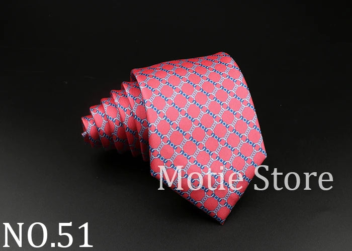 51 Styles Men's Silk Ties Jacquard Striped Plaid Floral Necktie Accessories Daily Wear Shirt Suit Cravat Wedding Party Gift