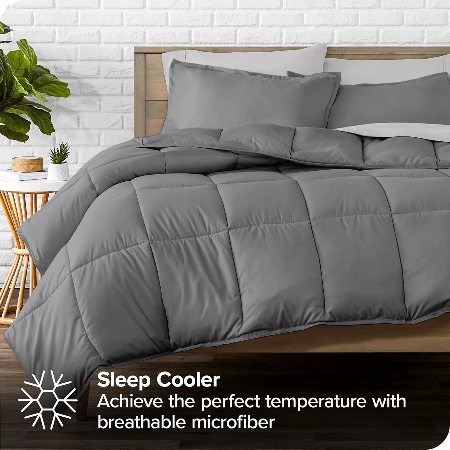 Bed-in-A-Bag 7 Piece Comforter & Sheet Set - Full - Goose Down Alternative - Ultra-Soft 1800 Premium - Bedding Set
