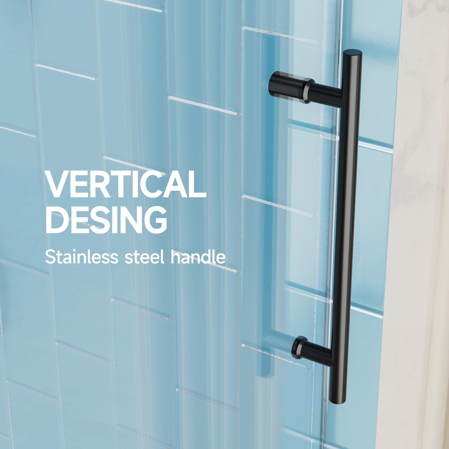 56-60x60 H Bathtub Sliding Shower Door 8mm Tempered Glass