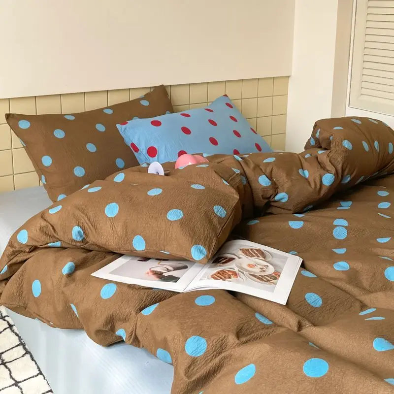 Polka Dot Duvet Cover Set. Colorful Modern Bedding