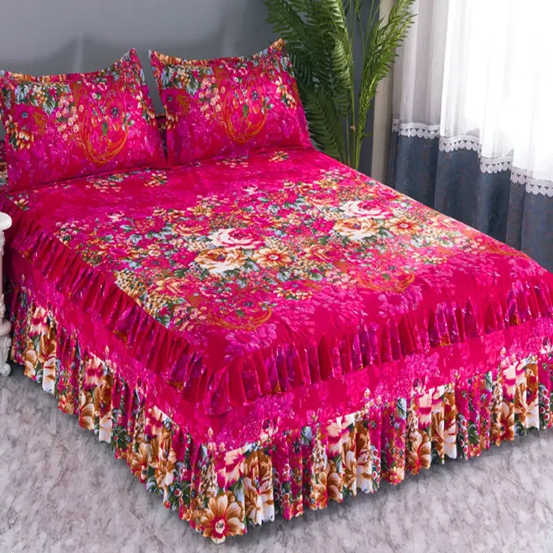 Bedroom Flat Sheets Bed Printed Fashion Modern Queen King Size Washed Cotton Comfortable Bedding Mattress Cover Bedspread New