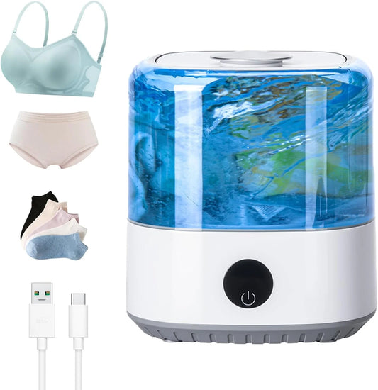 3L Portable Mini Washing Machine . USB Rechargeable Cordless Washer for Baby Clothes, Underwear, Socks & Travel