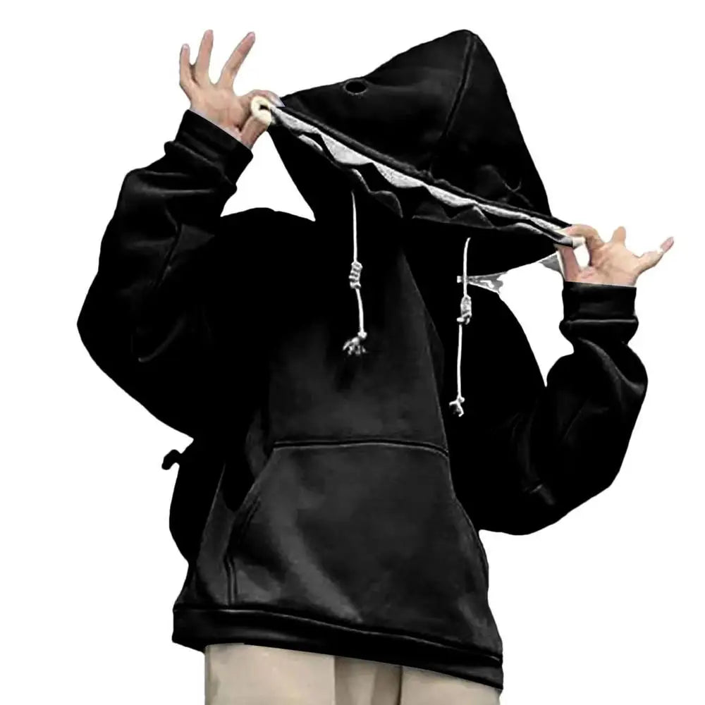 Shark Hooded Sweatshirt Women Men Blue Long Sleeve Pullover