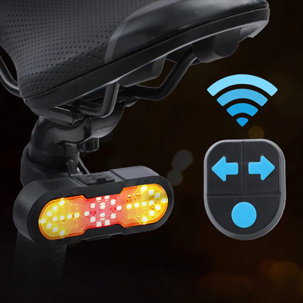 Bike Tail Light Wireless Remote Control Warning Bike Lights with Turn Signals & Horn Bike Rear Light Waterproof for Night Riding