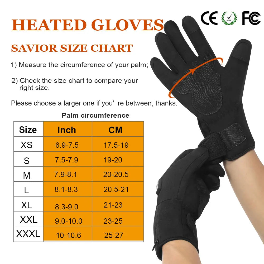 Savior Heat Heated Mittens Waterproof Skiing Gloves