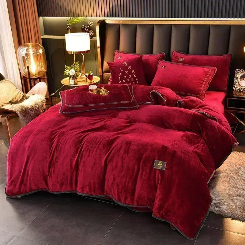 Luxury Milk Velvet Warm Duvet Cover Set