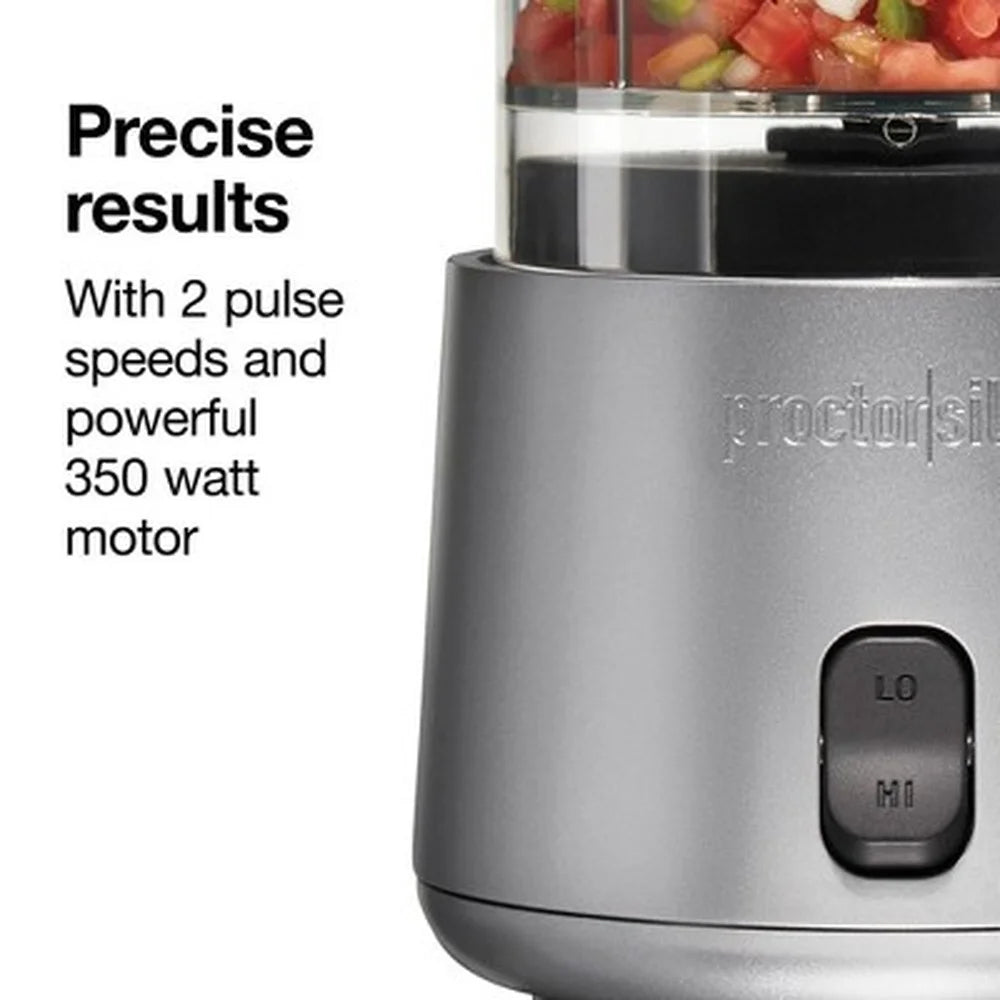 Electric Food Chopper 3.5 Cup Vegetable Processor Stackable Design Stainless Steel Blades 350W Dishwasher Safe Easy Cleanup
