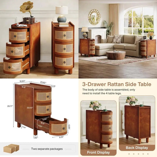 Large 6-Tier Rattan Shoe Storage Cabinet for Entryway, 41" Tall, 30 Pair Capacity, Bohemian Farmhouse Style