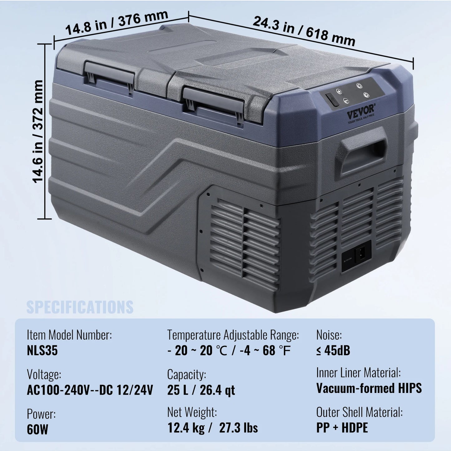 SucceBuy 8L 75L Portable Car Refrigerator –Electric Compressor Cooler Freezer with App Control for Camping, RV, Truck, Travel & Outdoor Adventures
