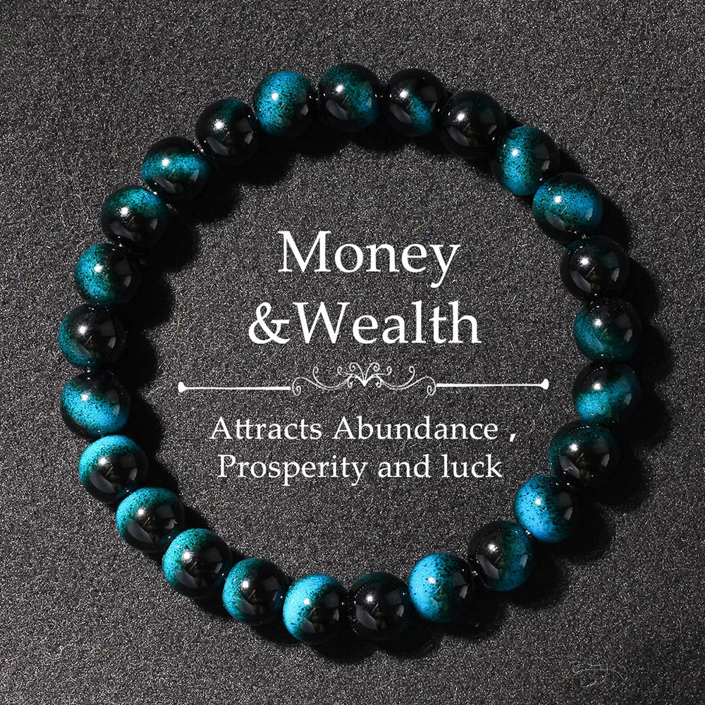 Multicolor Tiger’s Eye Style Beaded Bracelet