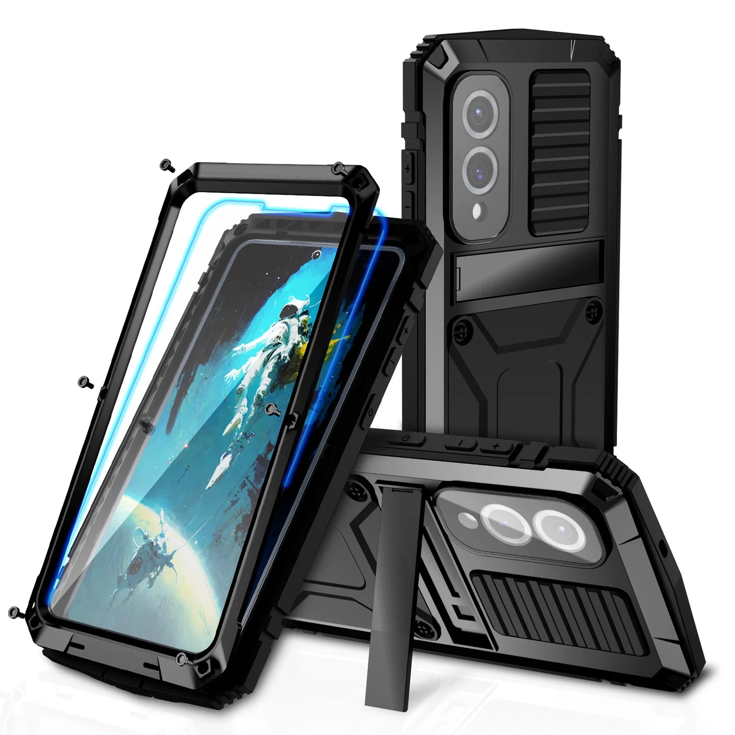 Rugged Shockproof Case for Samsung S25 Edge S24 Plus S23 Plus S25 Ultra Aluminum Metal Protective Cover