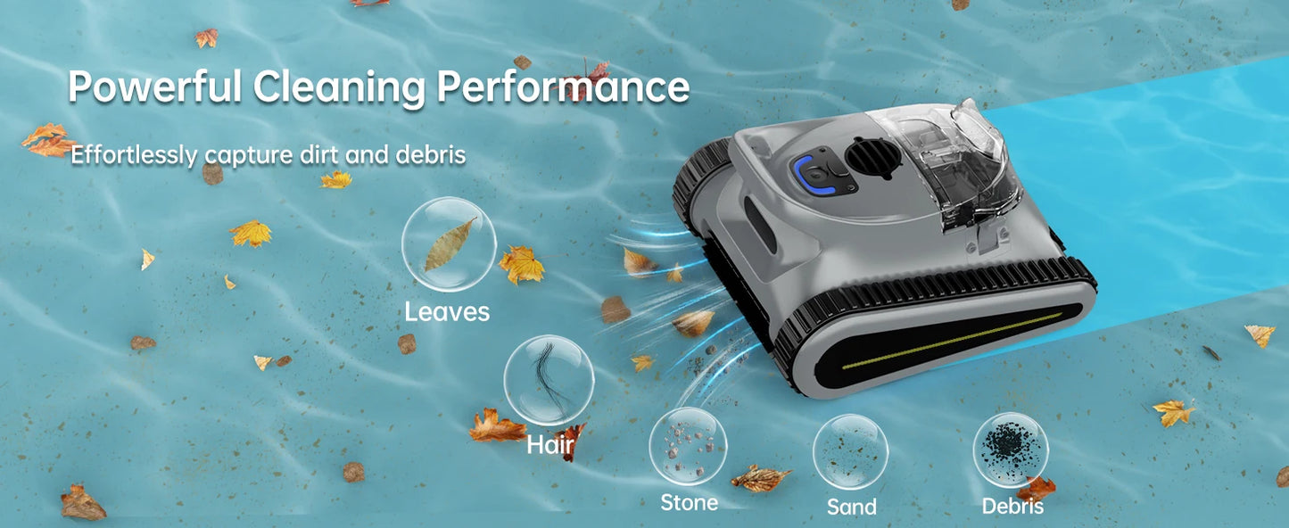 Cordless Automatic Robotic Pool Cleaner | Smart Wall Climbing Pool Vacuum