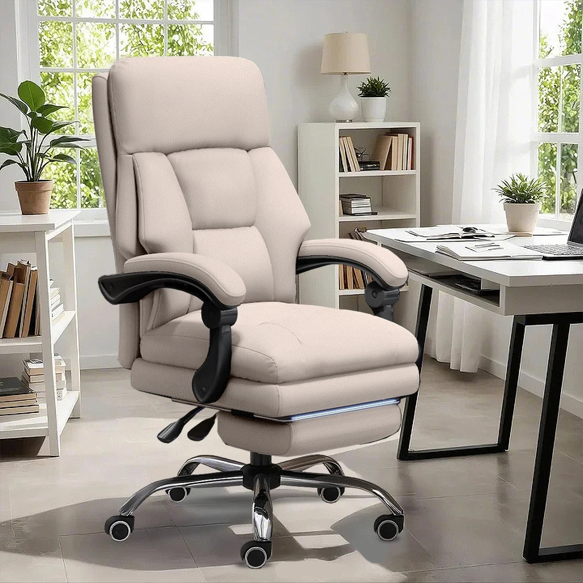 High Back Office Chair Executive Desk Chair with Foot Rest Comfortable Computer Gaming Chairs Swivel Work Chair