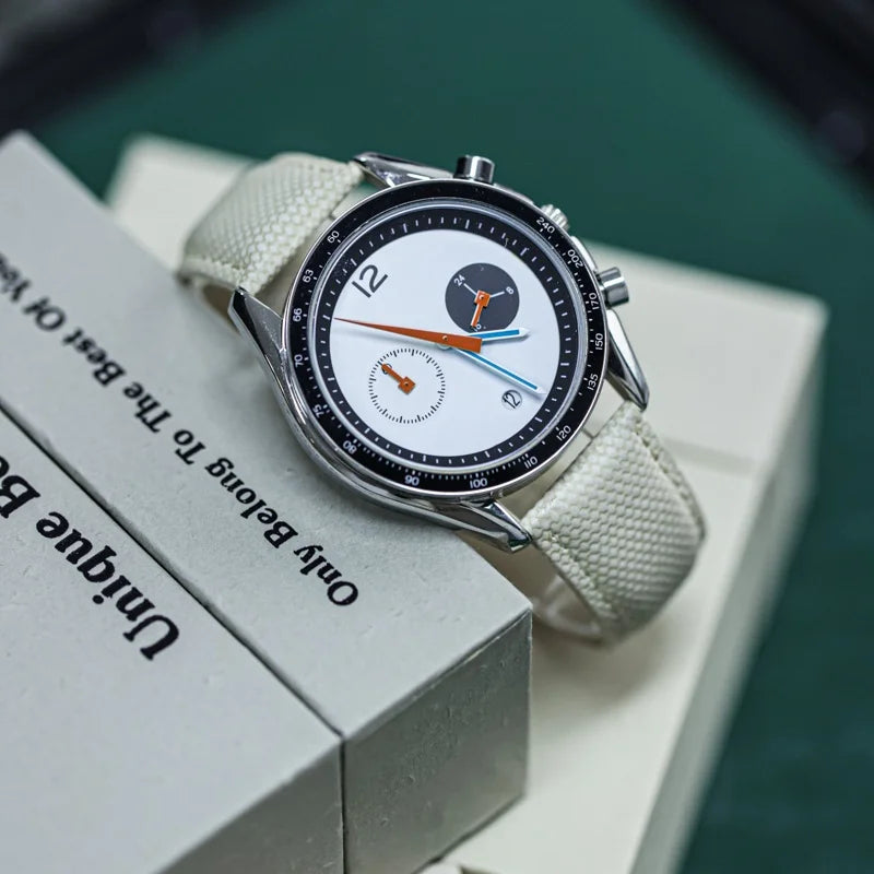 CILOA Vintage Luxury Quartz Watch .Classic Leather Strap Fashion Timepiece