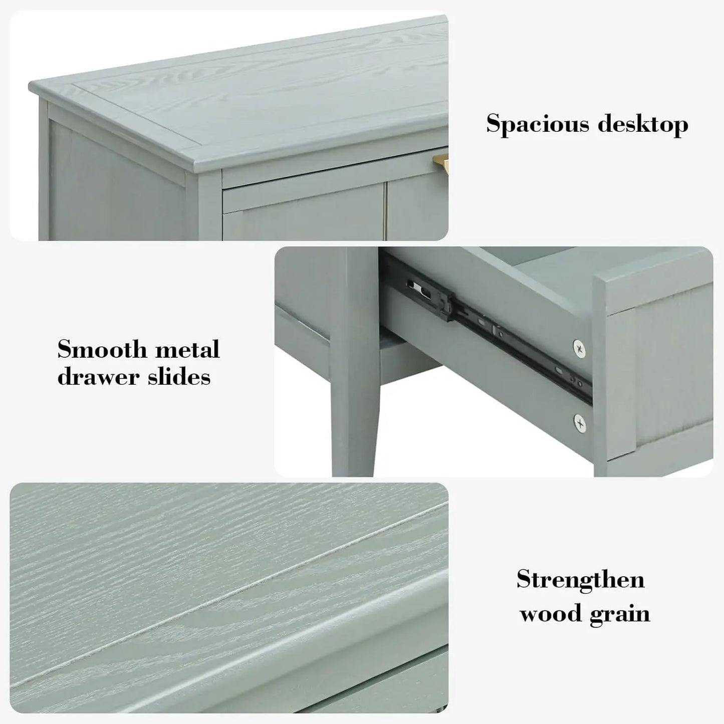 3 Drawers Dresser for Bedroom Set  Modern Wood Chest of Drawers Cabinet  Farmhouse Large Nightstand with Drawers  30 Inch Wide N